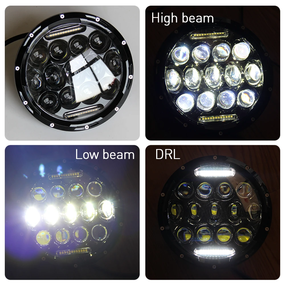Светодиодные фары CO LIGHT 7 дюймов 75 Вт Angel Eye DRL автомобильные Hi/Lo для Harley Lada 4x4 urban Niva