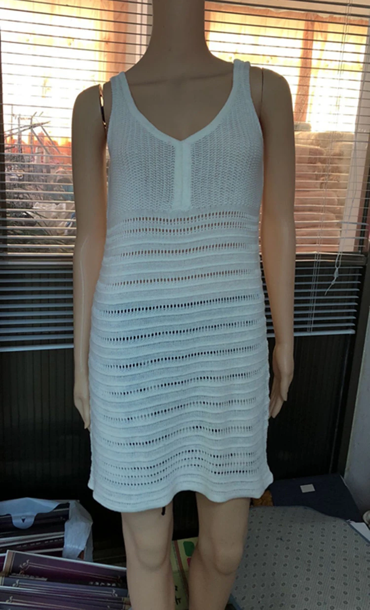 Вязаное пляжное платье вязаный купальник накидка женские туники для пляжа