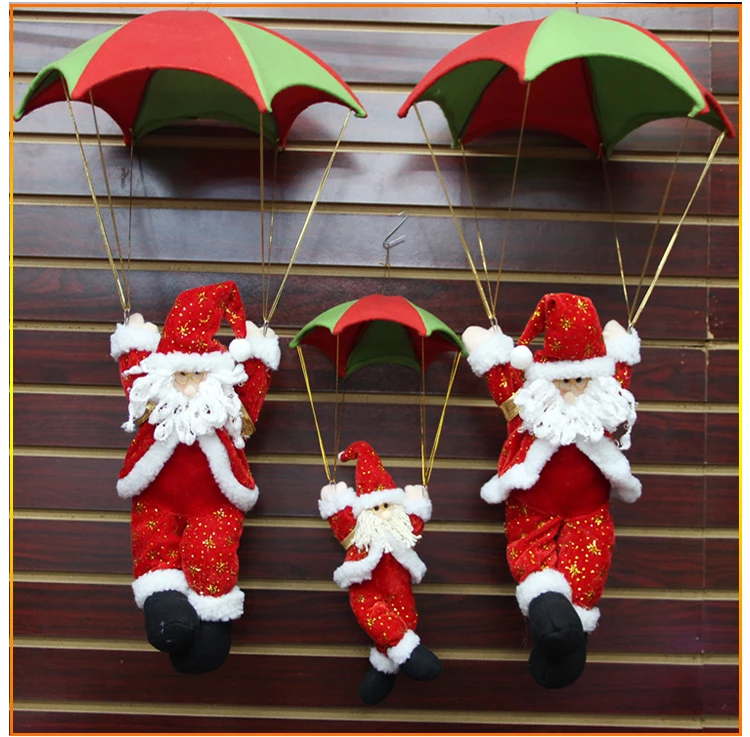 

Бесплатная доставка, рождественские украшения, Дед Мороз, парашют, парашют, гостиница, аркадный потолок, подвеска, подарок, украшение компании