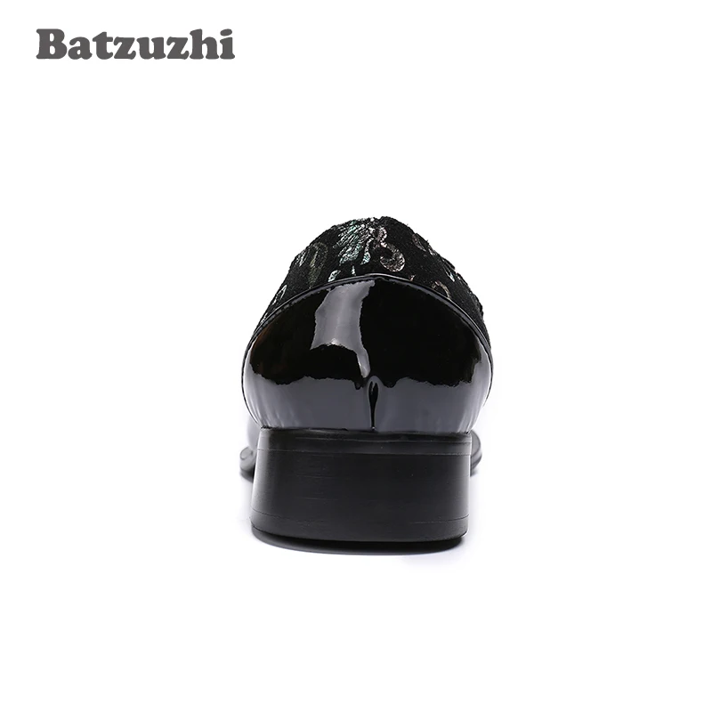 Batzuzhi Western Fashion Men Shoes Metal Pointed Toe Black/Red Business Dress Formal Oxford Zapatos Hombre US12 | Обувь
