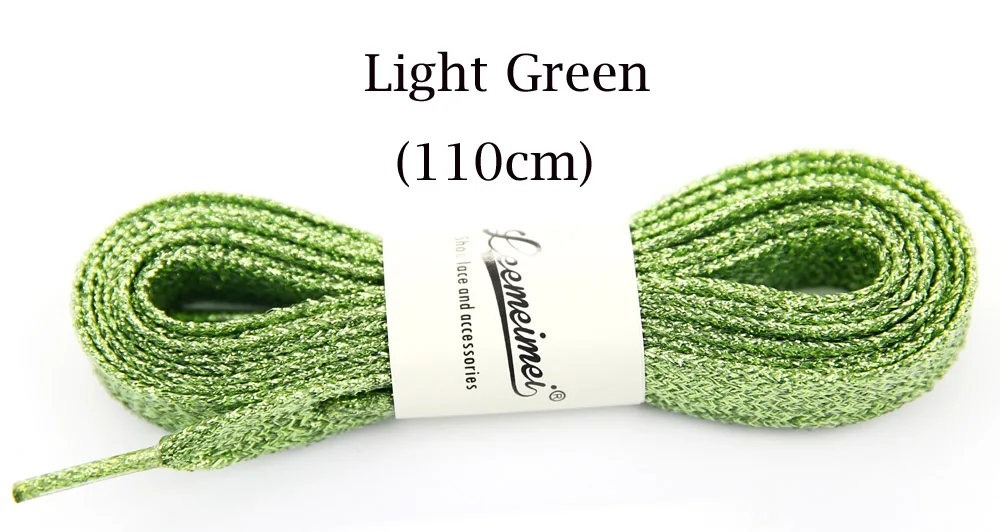 light green 10 париж Спорт золотого, серебряного цвета черный металлик золотой нитью шнурки круглые веревка шнурки для Открытый Восхождение Повседневное спортивные шнурки 110 см - Цвет: light green