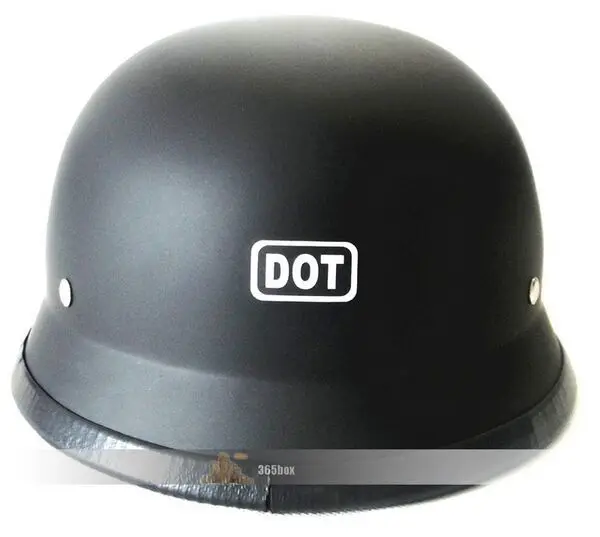Немецкий хромированный зеркальный шлем военный электрический скутер DOT с открытым лицом круизер Чоппер шлемы мотоциклетная езда полуколпачок шлем - Цвет: matte black