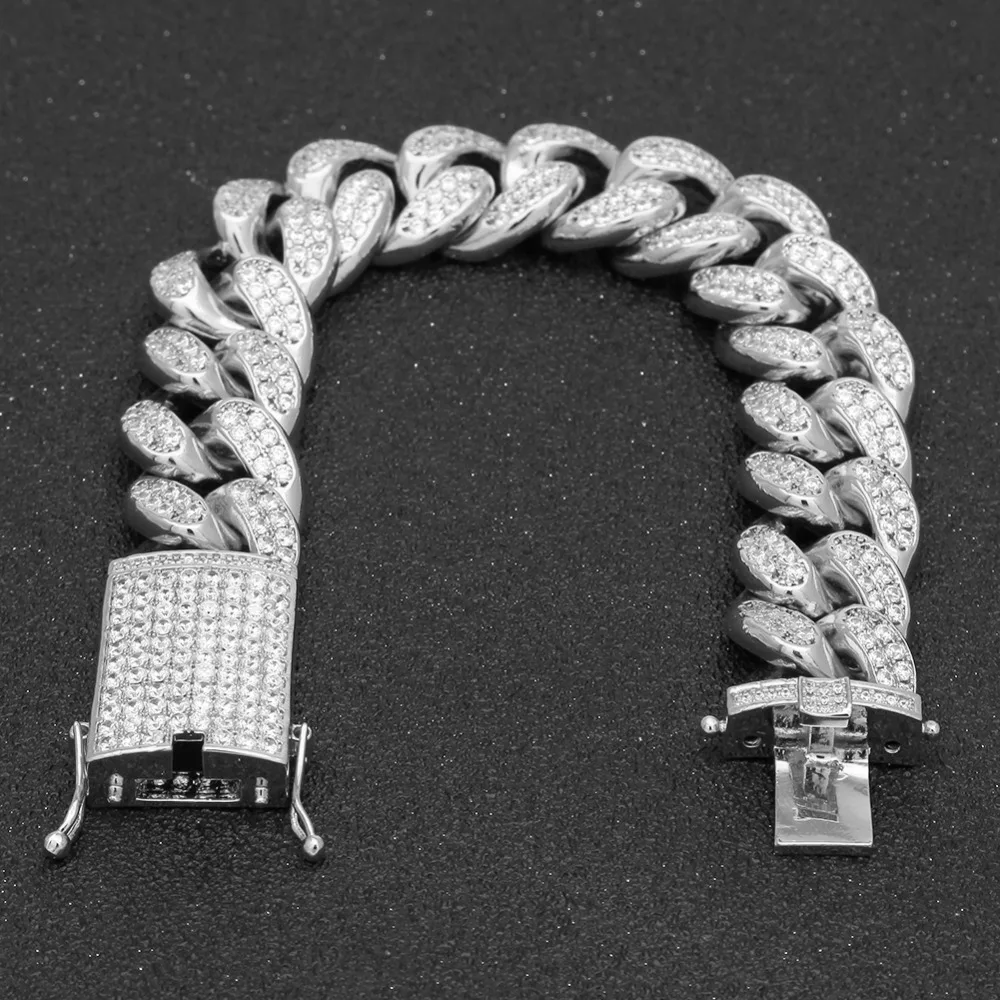 CY& CM 2 см CZ кубинская цепь браслет золотой серебряный покрытый хип хоп Iced Out кубический цирконий блестящая медь ожерелье для мужчин и женщин ювелирный набор