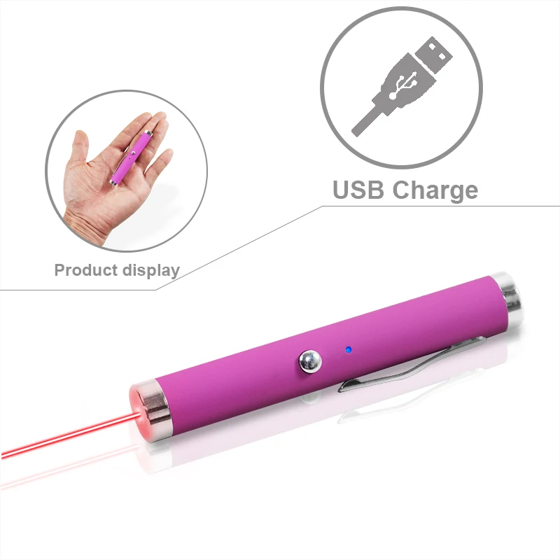 CWLASER 650 нм перезаряжаемая красная лазерная указка ручка с зажимом Мощный Usb зарядка красный лазер