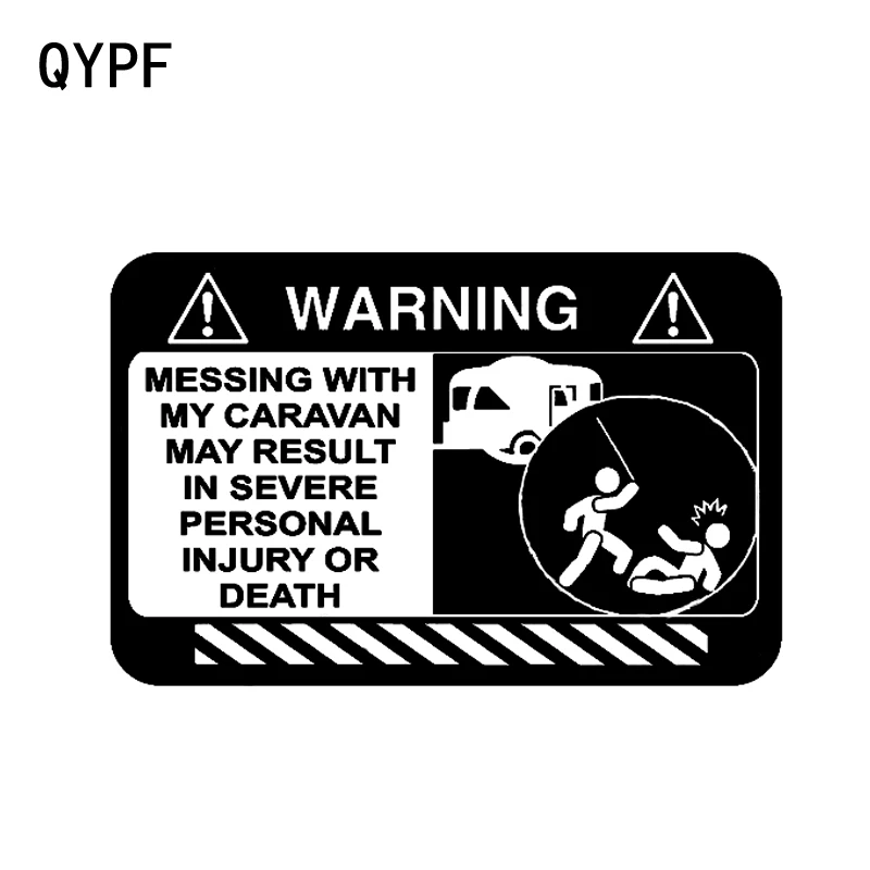 

QYPF 18.5CM*12CM Interesting Warning Mark Car Sticker Black/Silver Vinyl Graphic S9-2209