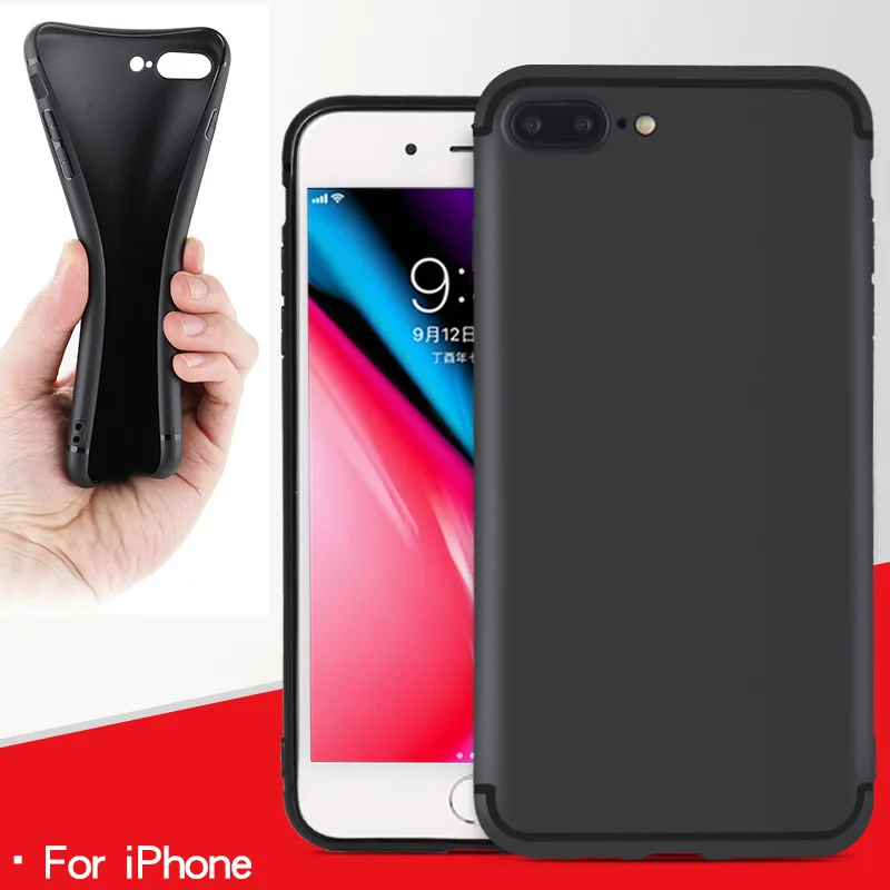 2019 новейший ТПУ чехол для iPhone X XSMax XR Мягкий силиконовый iPhone8 7 Plus 6 S 5 5S SE черный |
