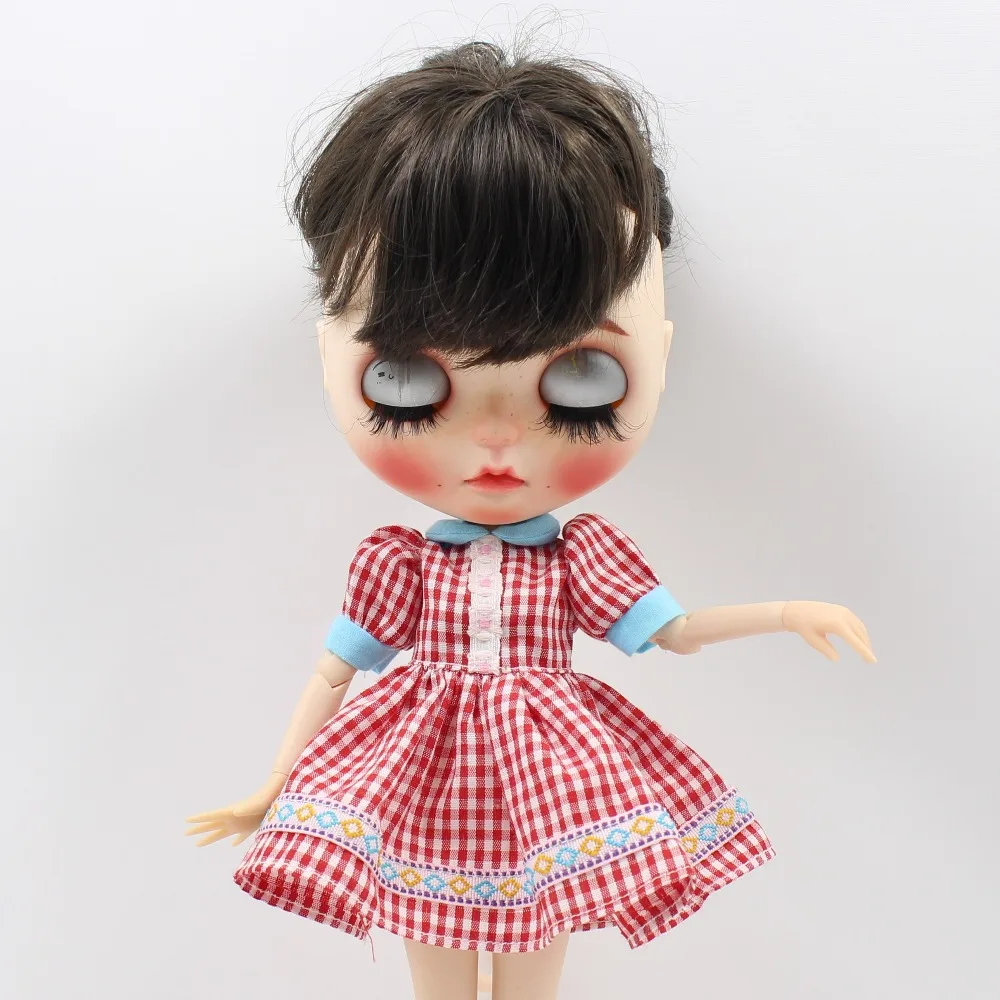 Blyth кукла Ледяной Розовый Полосатый платье клетчатая юбка Белый Рождественский чулок мешок, только платье без куклы
