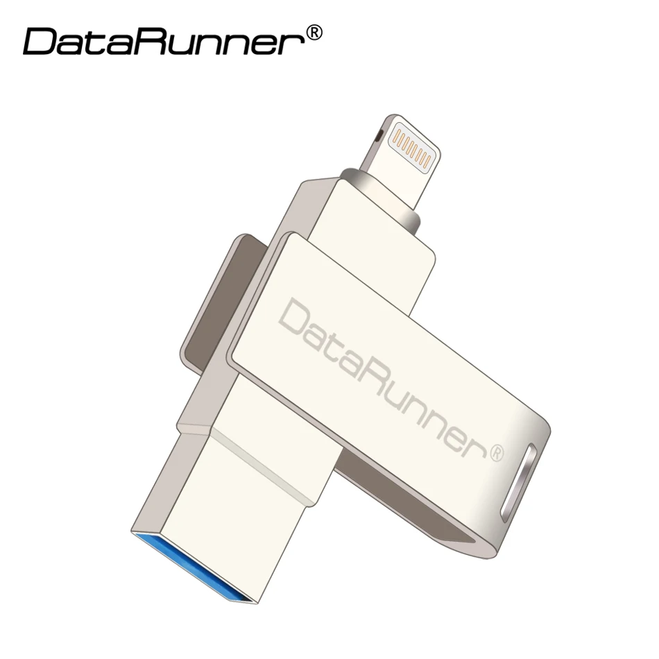 DataRunner OTG USB флэш накопитель Вращающаяся ручка для iPhone/планшетных ПК 8 ГБ 16 32 64 Гб 128