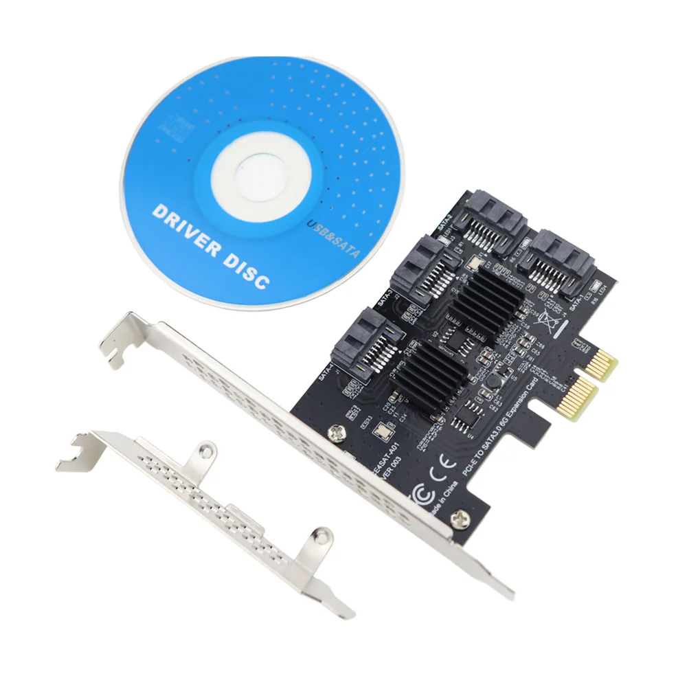 PCI Express SATA 3,0 контроллер карты PCIe 2,0x1 до 4 портов SATA III 6 ГБ/сек. внутренний адаптер конвертер с низкопрофильным кронштейном