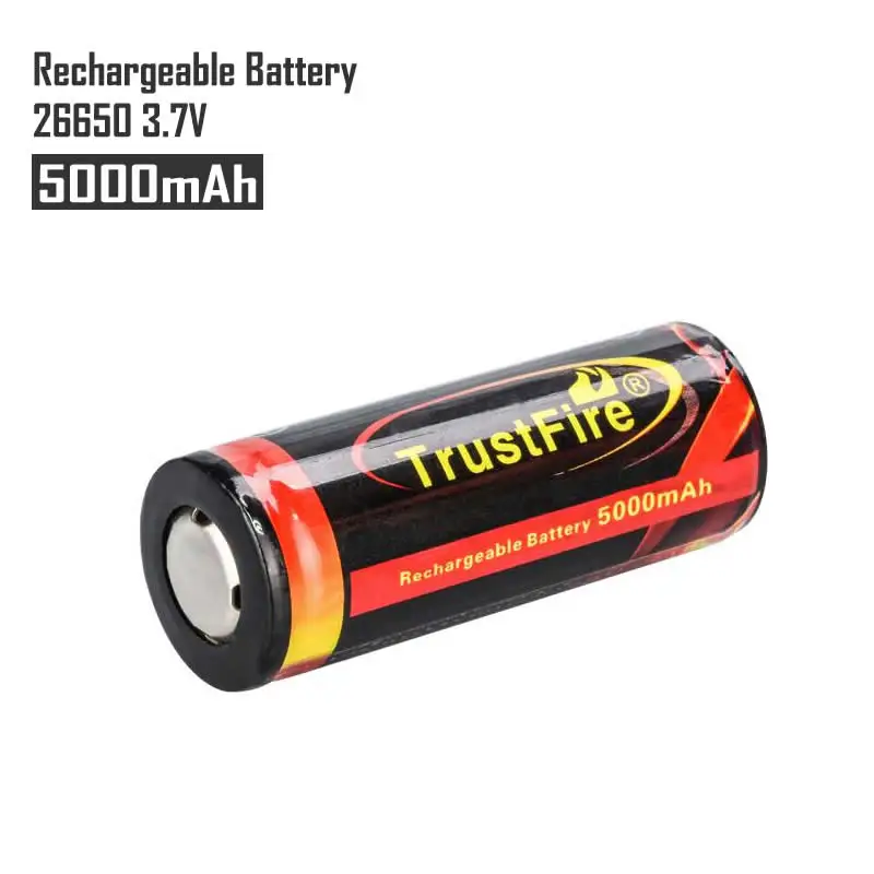 2 шт TrustFire 26650 5000 mAh 3,7 V литий-ионная аккумуляторная батарея+ проводное Универсальное зарядное устройство