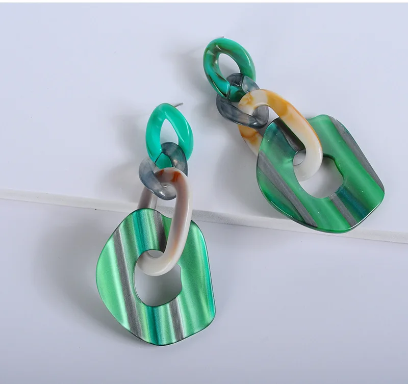 Женские серьги подвески FishSheep большие неправильной формы акриловые