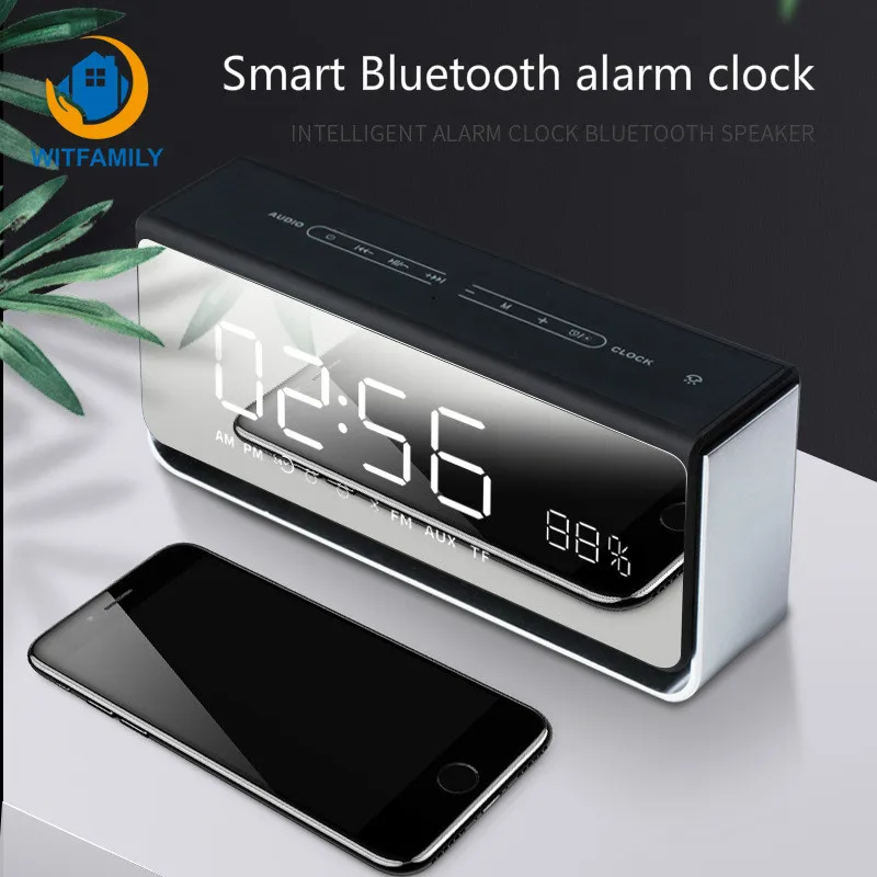 Светодиодный цифровой будильник с fm-радио беспроводной Bluetooth динамик сенсорный