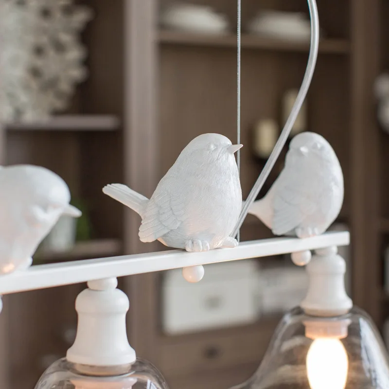

LukLoy Nordic Resin Bird Pendant Light Simple Dining Room Living Room Bedroom Creative Personality Modern Pastoral Wind lighting