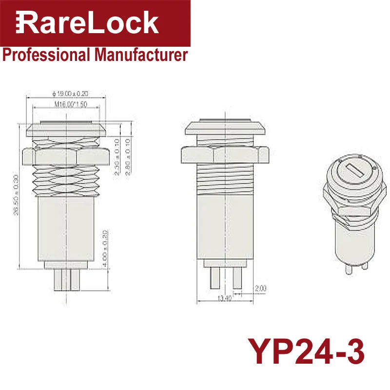 Rarelock мотоциклетный автомобильный замок ключ переключатель блокировки черный 5 размер для транспортного средства лифт эскалатор оборудование игровая машина автомобиль-Стайлинг DIY