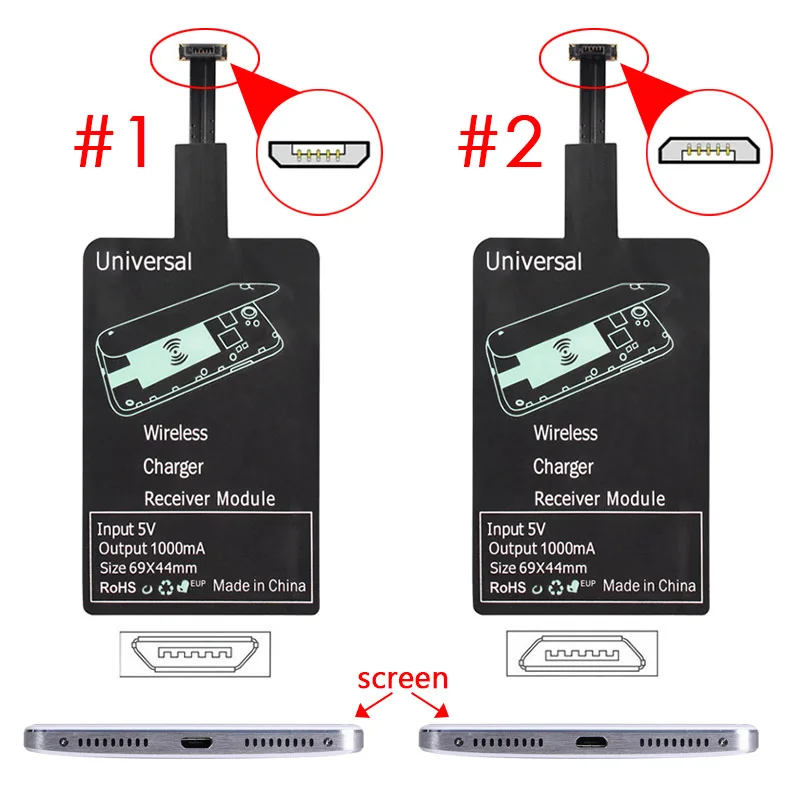 QI Беспроводное зарядное устройство приемник модуль Pad для Micro USB универсальный