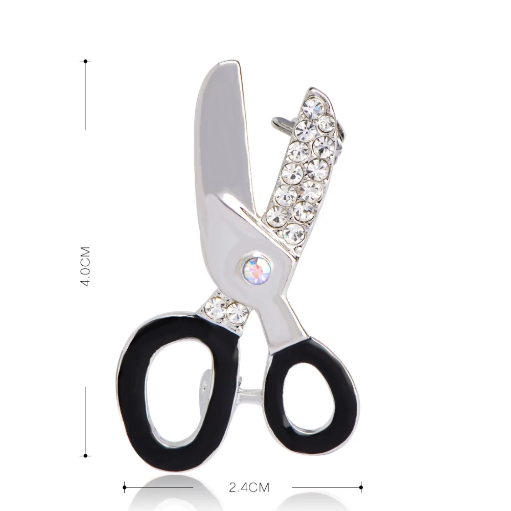 Брошь в виде милых ножниц стразы Женская Профессиональная корсажная брошь с