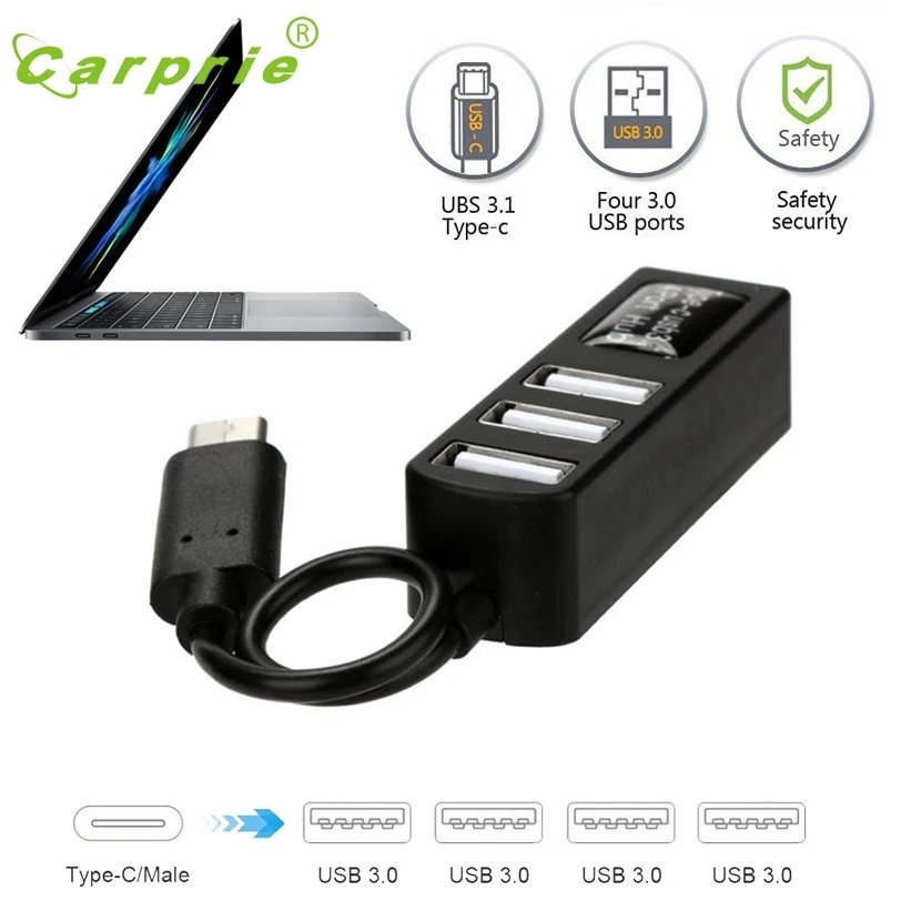 CARPRIE MotherLander Тип с разъемами типа C и 4-Порты и разъёмы USB 3,0 док-станция USB 3,1 адаптер для MacBook Pro() Jan17