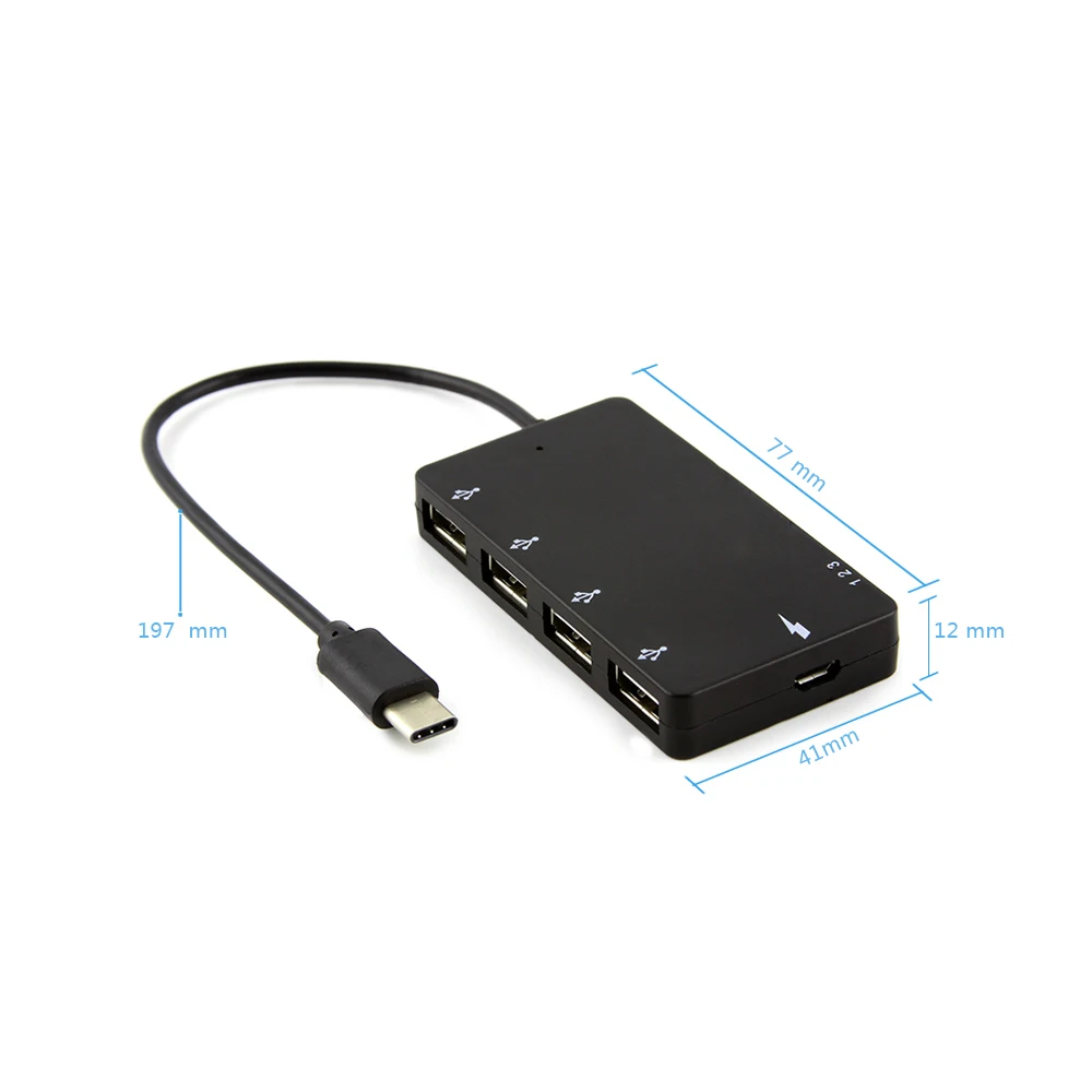 Адаптер CHYI USB Type C Hub к 2 0 Micro Port USB2.0 разделитель адаптер Sync для