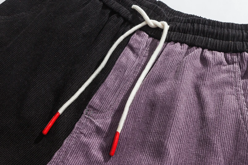 Мужские Винтажные Лоскутные вельветовые брюки карго в стиле хип хоп шаровары для