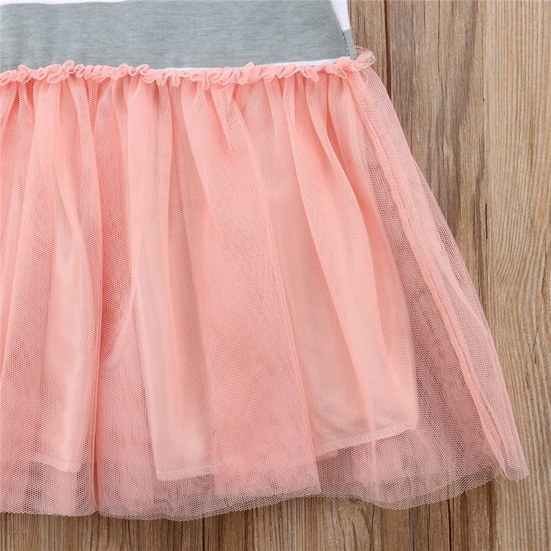 Милые Детские платья для девочек платье-пачка из тюля в полоску с цветочным