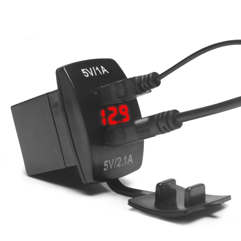 12V/24V 3.1A для автомобилей и мотоциклов гнездо Напряжение Dual USB светодиодный