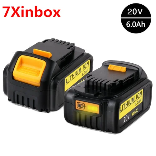 7xinbox 2x 6.0Ah 20v Батарея литиевая батарея для Dewalt 20v Max XR DCB206 DCB204 DCB205 DCB205-2 DCB200 DCB180 DCD985 DCD740 DCD780