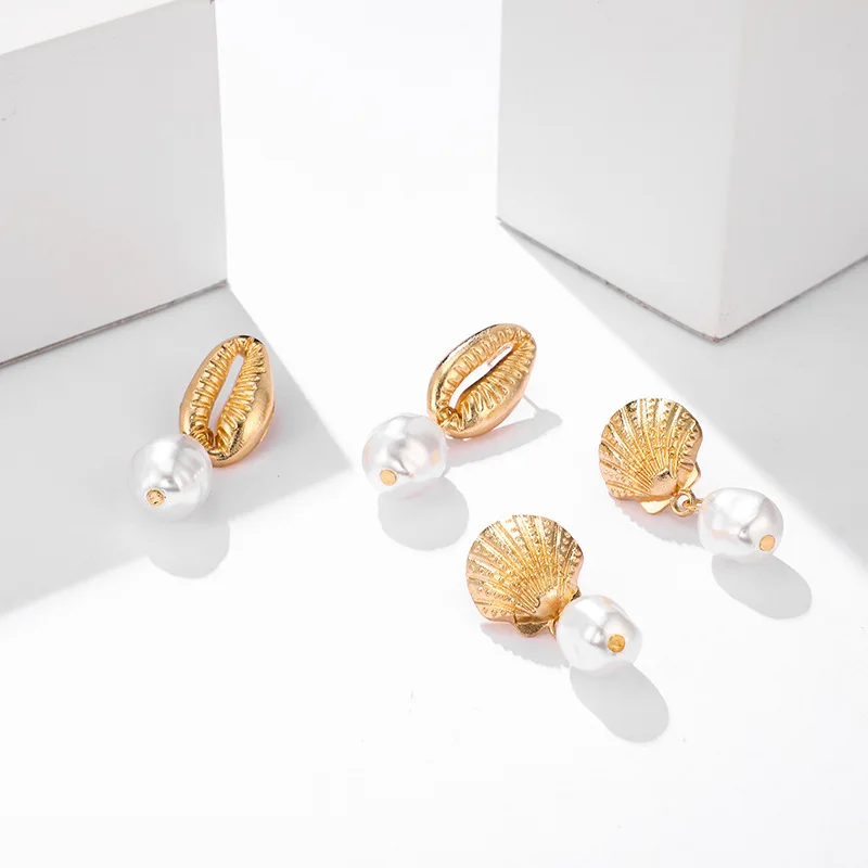 Богемные морские раковины белые жемчужные Висячие серьги для женщин новые