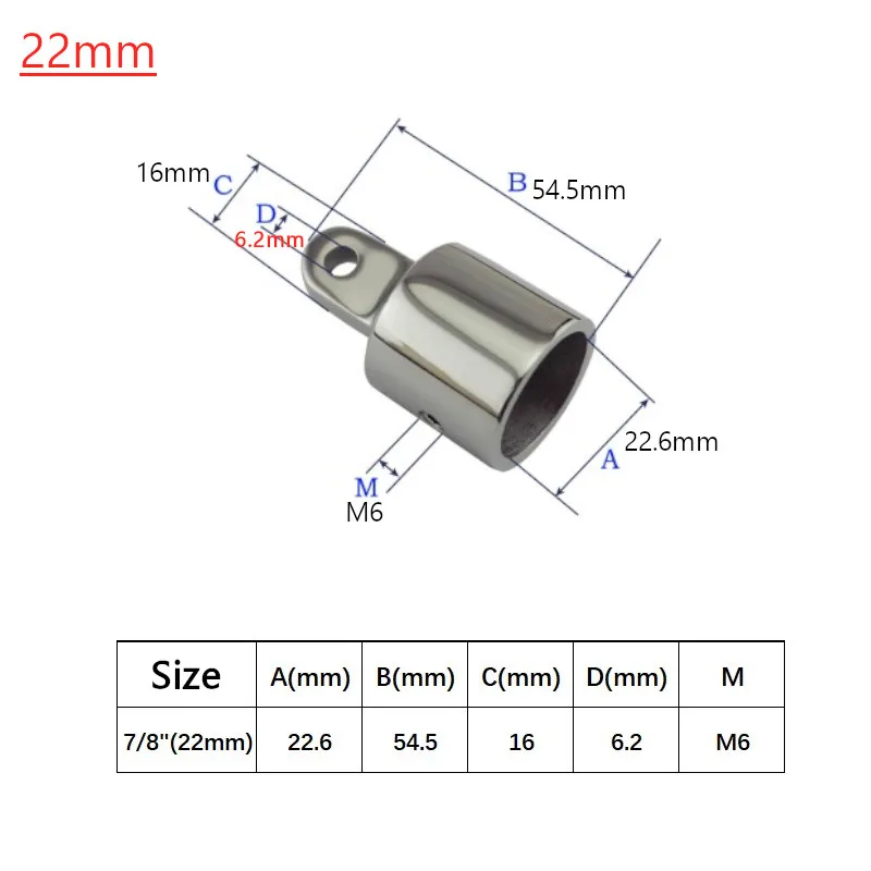 Аксессуары для лодок нержавеющая сталь колпачок торца глаз 7/8 'ɰ 98'' труба
