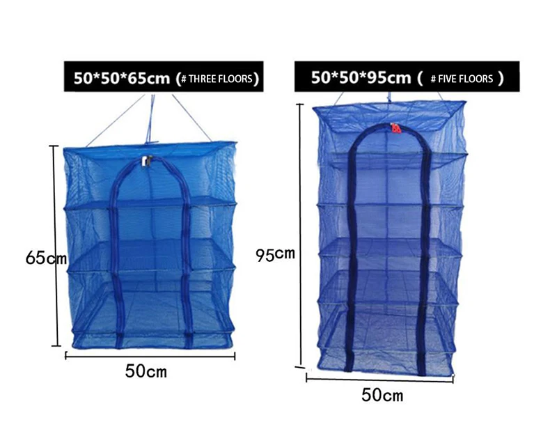 4 Layers Drying Net Fishnet Drying Rack Hanging Vegetable Fish Dishes Dryer Net PE Hanger Fish Net