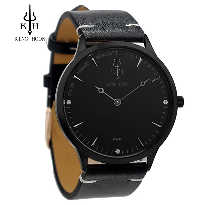 KINGHOON мужские часы модные кожаные водонепроницаемые кварцевые наручные Топ бренд