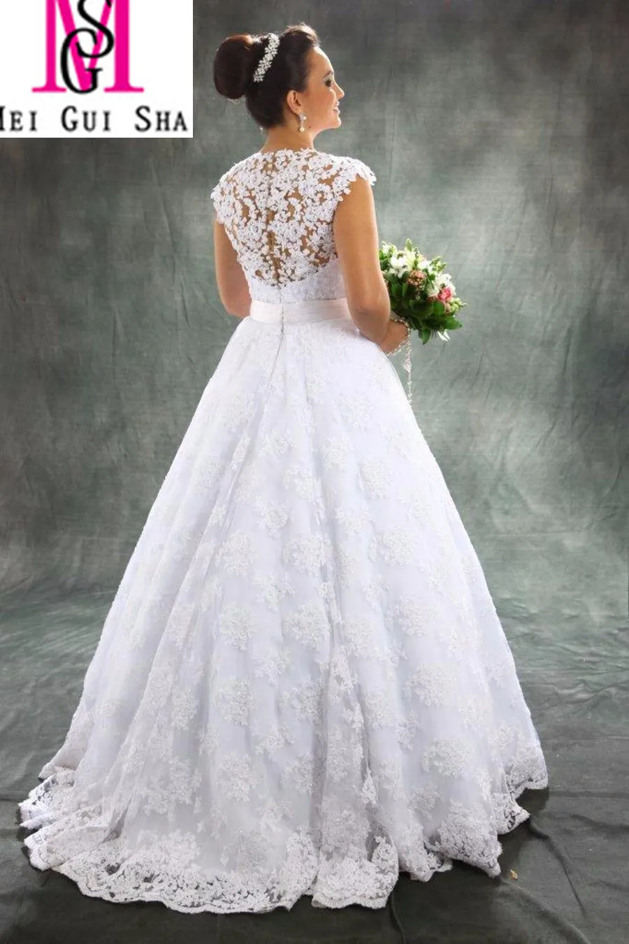 Горячие Продажи Две Части 2017 МГ Съемный Поезд Свадебные Платья Сборную Рукава