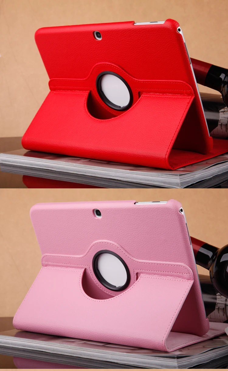 Кожаный чехол книжка с подставкой вращающийся на 360 градусов для Samsung Galaxy Tab 3 10 1