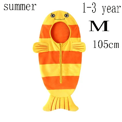 summer 105cm fish Спальный мешок для детей 0-3 лет, 85, 105 см, конверт для новорожденных, лягушка, кошка, собака, рыба, зимний Летний спальный мешок для детей, Акула, для детей - Цвет: summer 105cm fish
