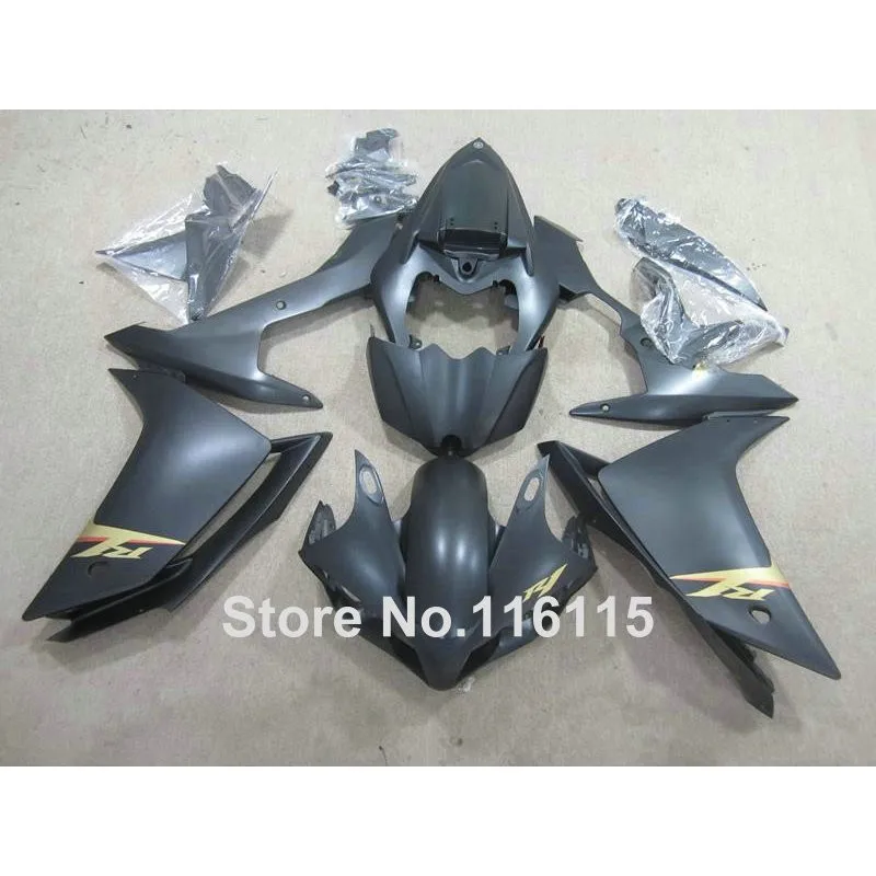 Инжекционного метода литья обтекатель комплект для YAMAHA YZF R1 2007 2008 YZF-R1 07 08 все матовый черный Обтекатели для кузова Комплект CF64