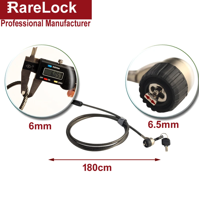 Цинковый сплав 6 мм * 180 проектор для ноутбука противоугонные замки с блокировкой