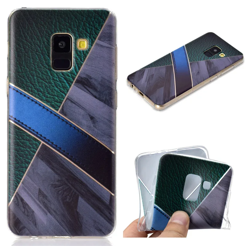Чехол с мраморным узором мягкий чехол для samsung Galaxy A8 2018 противоударный роскошный