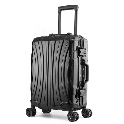polish black frame Новые дорожные чемоданы с алюминиевой рамой viagem com rodinhas багаж на колесиках - Цвет: polish black frame