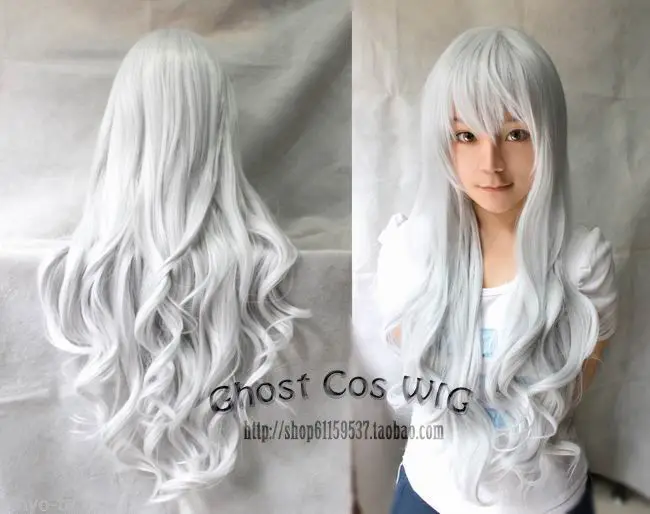 ГОРЯЧАЯ Бесплатная Доставка&gt&gt&gt&gt Мода Новые долго Серебристый Белый Вьющиеся