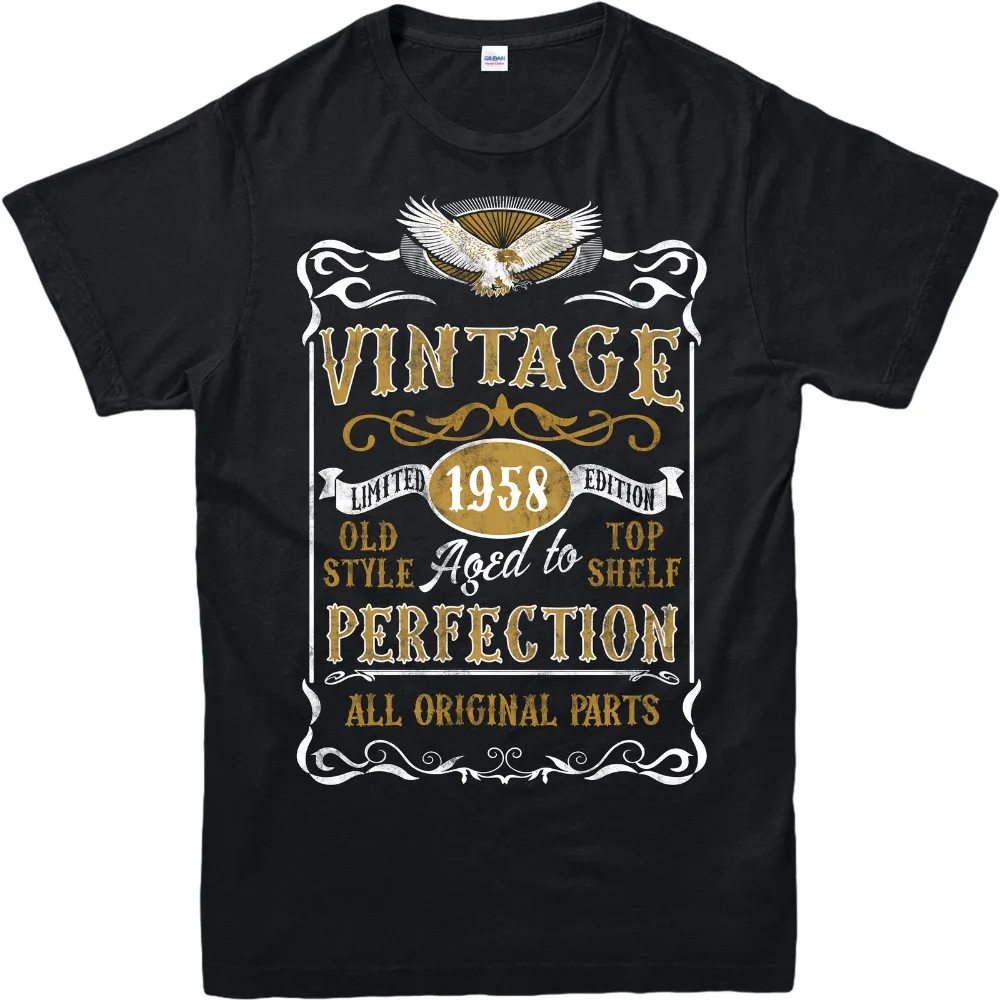 

2018 New Short Sleeve Casual Made in 1958 Vintage T-Shirt, Born 1958 Birthday Age Year Gift Top Sale 100 % Cotton T Shirt