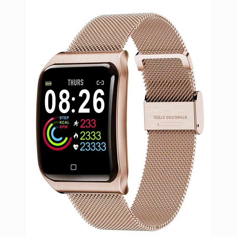 Gold F9 Smart Watch Men Ip68 Waterproof Multiple Sports Mode Heart Rate Blood Pressure Bluetooth Smartwatch 1.3Inch Screen - Цвет: Gold