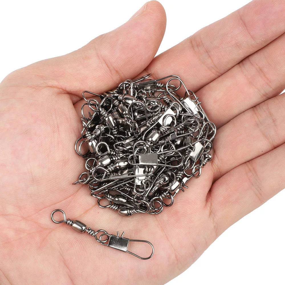DONQL 10/20/50 шт рыболовные Вращающийся шарнир роликовых подшипников карабин 1#14-# рыболовные блесны на карпа рыболовные принадлежности