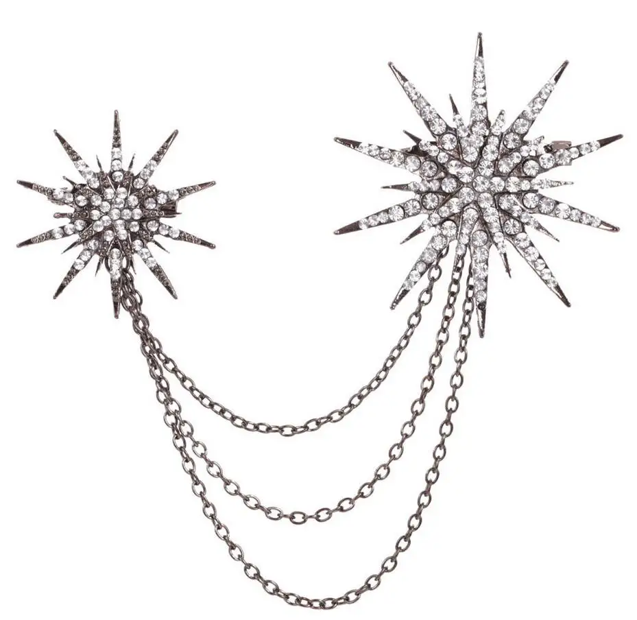 Европейская и американская брошь хрустальные звезды блестящая булавка в виде