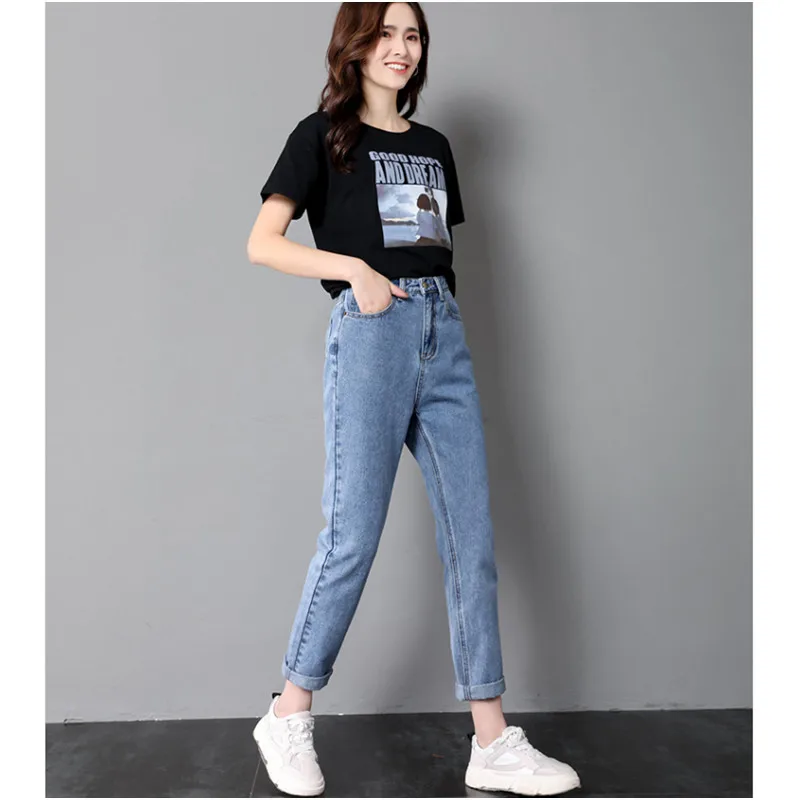 JUJULAND одноцветное джинсы классические четыре сезона Для женщин Высокая талия