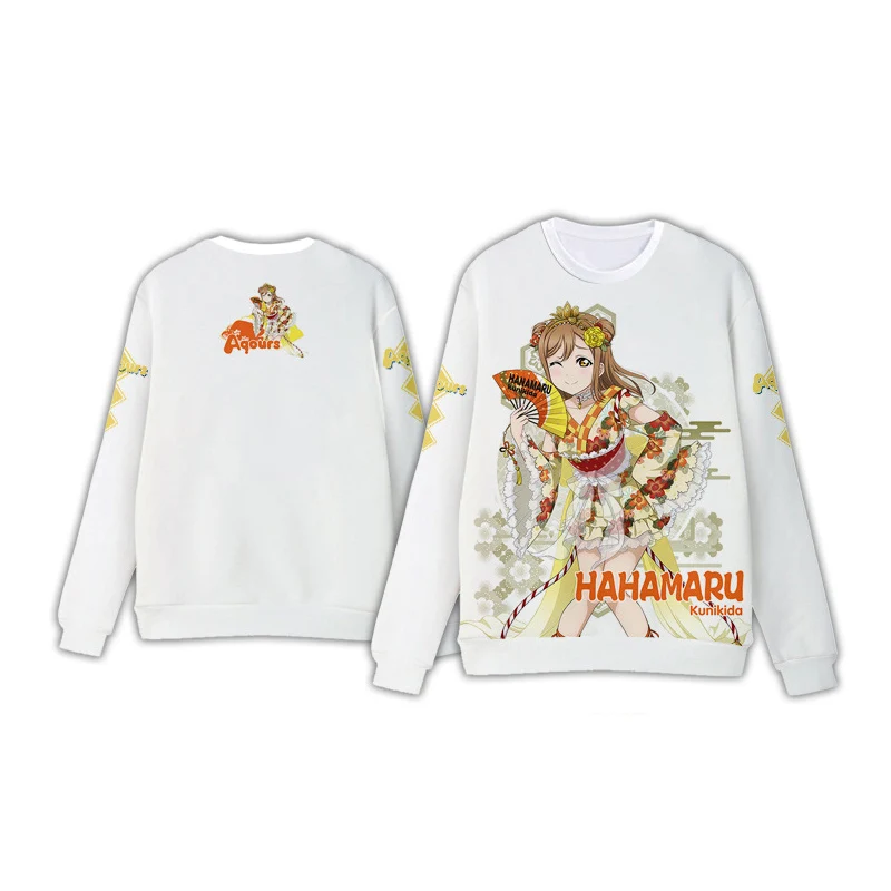LoveLive! Солнце! Aqours футболка с длинными рукавами Толстовка Косплэй костюм Любовь в прямом эфире Мацуура Kanan пуловер с капюшоном футболка