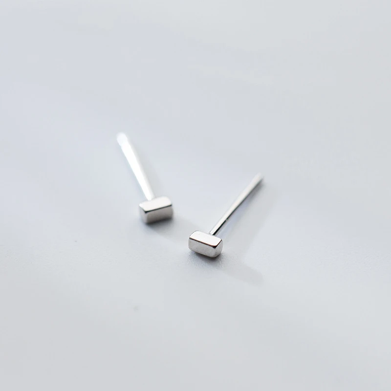 2017 минималистичные короткие серьги гвоздики из стерлингового серебра 925 пробы