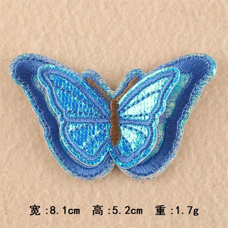 Новое поступление 10 шт. двойной слой с вышитыми бабочками детская Аппликация в