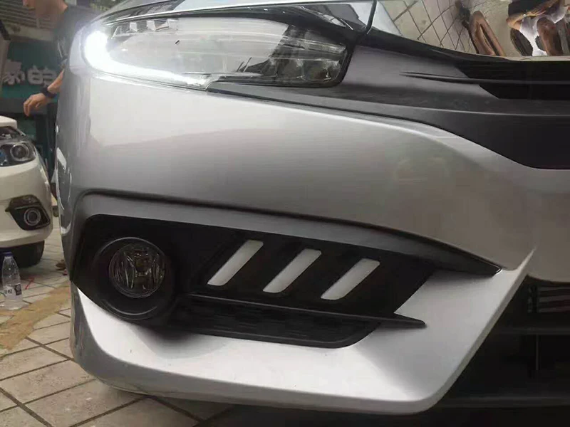 1 пара для Honda Civic 10th Светодиодный дневной ходовой фонарь DRL ходовой фонарь Противотуманные фары украшения Аксессуары