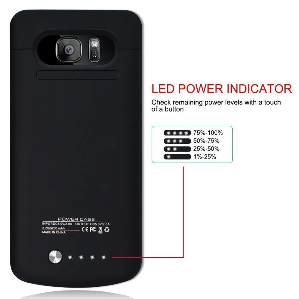 Extpower 5200 мА/ч Батарея Зарядное устройство чехол для samsung Galaxy S7 эджер Powerbank
