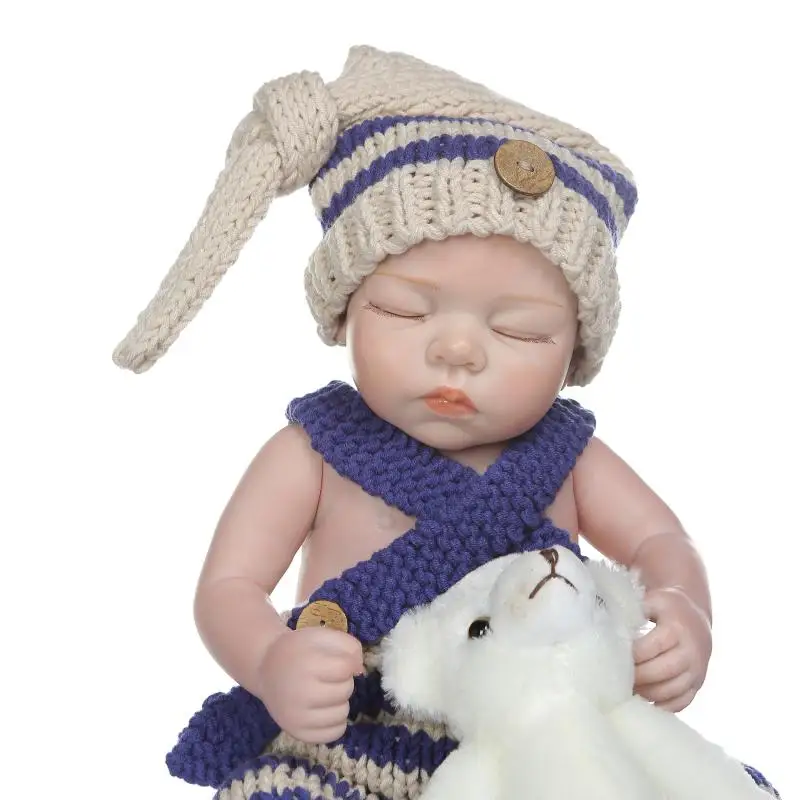 49 см полностью силиконовая виниловая кукла для новорожденных девочек Bebe игрушка