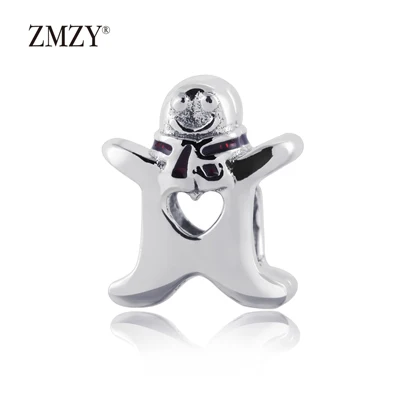 gingerbread man ZMZY 925 пробы Серебряный Шарм милые рождественские бусины с оленями подходит Pandora талисманы браслеты женские ювелирные изделия - Цвет: gingerbread man